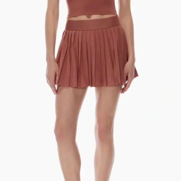 Aritzia TNA SET Tennis Golf Pro Micro Pleated Skirt + Top Red Agril Size Medium - Picture 4 of 12